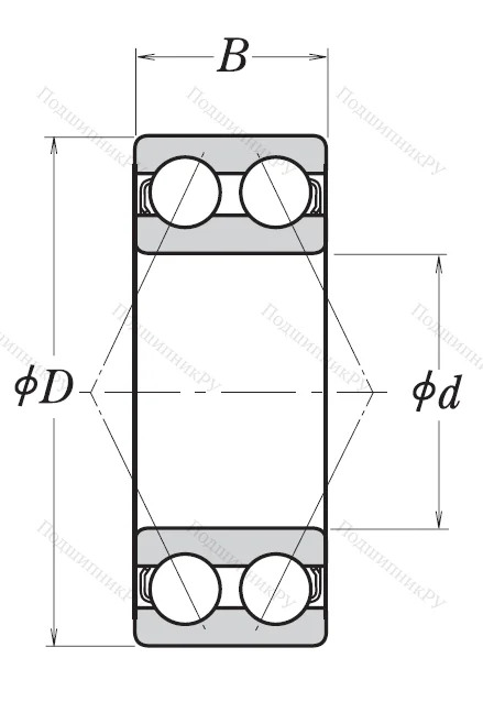 Двухрядный шариковый подшипник 3304 B 2ZRTNG
