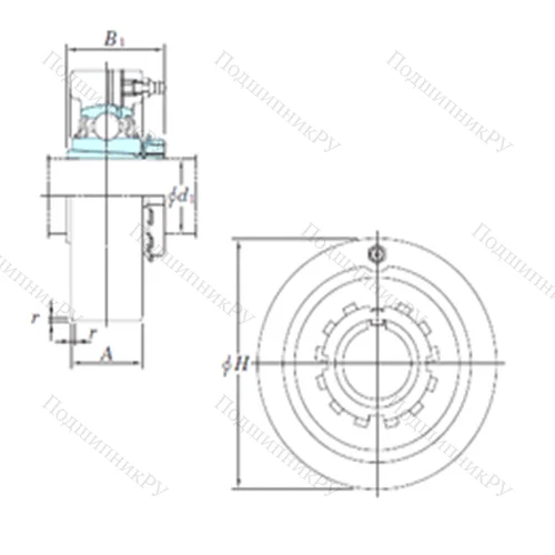 Подшипниковый узел шариковый радиальный UKC 310