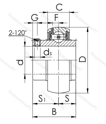Корпусный подшипник UC 212 (480212) в Чебоксарах