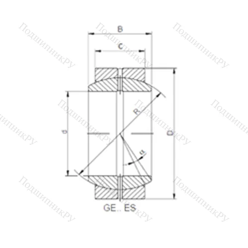 Подшипник скольжения сферический GE 100 ES-2RS от производителя  CX Подшипник скольжения сферический GE 100 ES-2RS от производителя  CX
