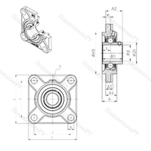 Подшипниковый узел шариковый радиальный UCFS 305