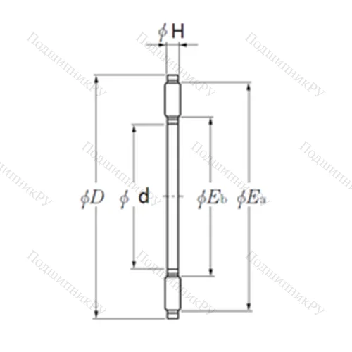 Подшипник игольчатый упорный AXK 1100