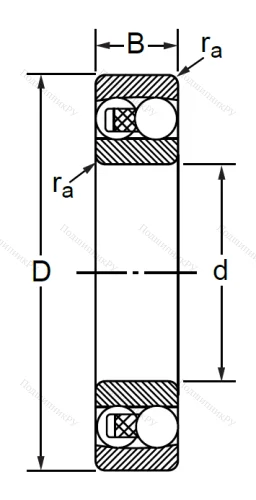 Двухрядный шариковый подшипник 1507 2RS E (2207 2RSTN) в Чебоксарах