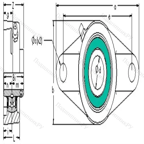 Подшипниковый узел, дюймовая серия UCFL 207-20G 5PL от производителя  AST Подшипниковый узел, дюймовая серия UCFL 207-20G 5PL от производителя  AST