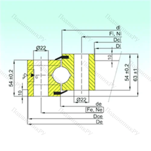 Подшипник шариковый опорно-поворотный NB 1.25.0955.201-2PPN от производителя  ISB