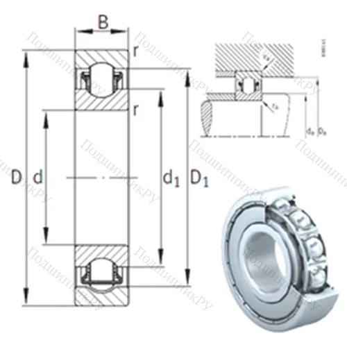 Подшипник с шариковыми роликами (ball roller) радиальный BXRE 002-2Z от производителя  INA