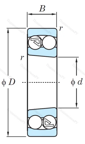 Двухрядный шариковый подшипник 2310 K MG