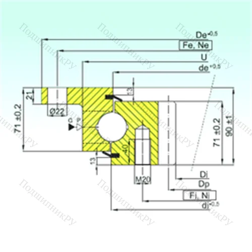 Подшипник шариковый опорно-поворотный ZBL.30.1455.200-1SPTN от производителя  ISB