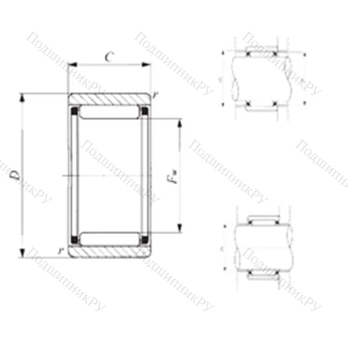 Подшипник игольчатый радиальный RNAF 304017