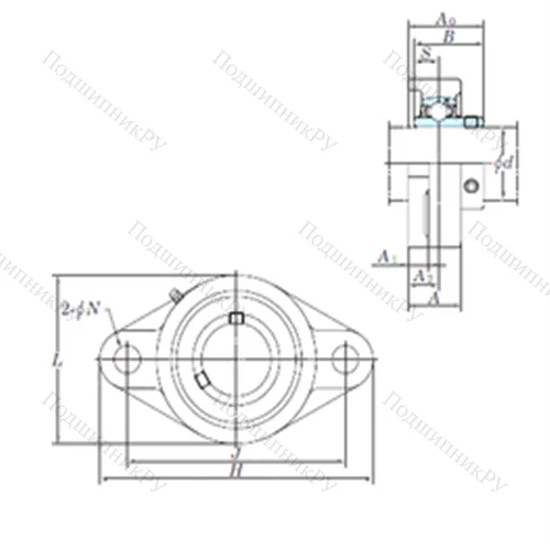 Подшипниковый узел шариковый радиальный UCFL 209-28 от производителя  KOYO Подшипниковый узел шариковый радиальный UCFL 209-28 от производителя  KOYO