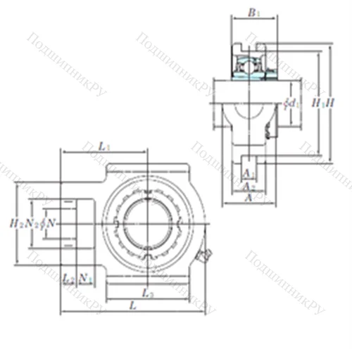 Подшипниковый узел шариковый радиальный UKT 309
