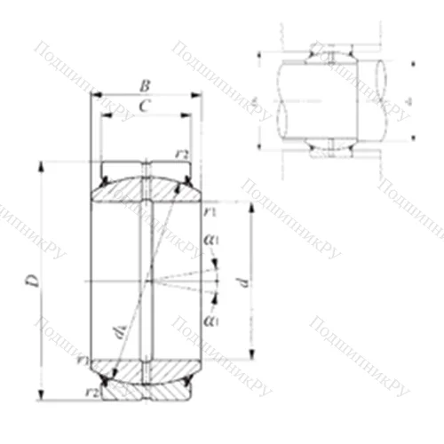 Подшипник скольжения сферический GE 40ES-2RS