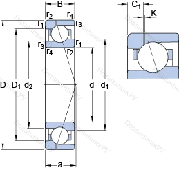 Подшипник 71916 CE/HCP 4AH 1