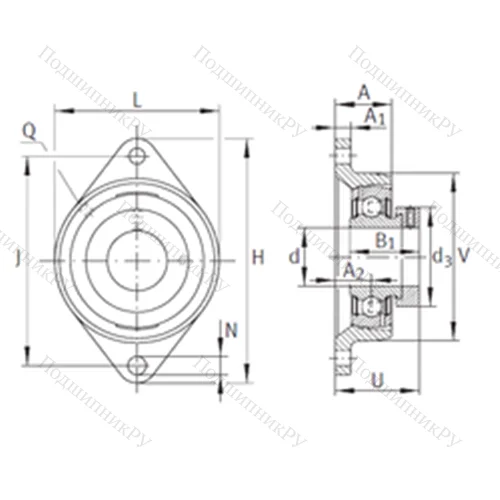 Подшипниковый узел шариковый радиальный PCJT 1-15/16