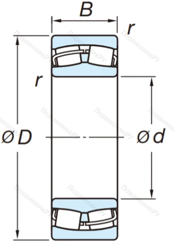Сферический роликовый подшипник 22208 RZW 33 от производителя  KOYO