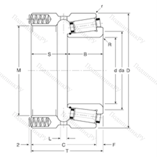 Подшипник роликовый радиально-упорный 133075/133127P от производителя  Gamet