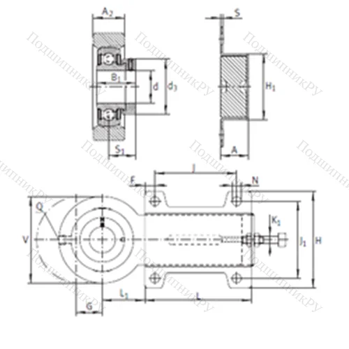 Подшипниковый узел шариковый радиальный PHUSE 50-N