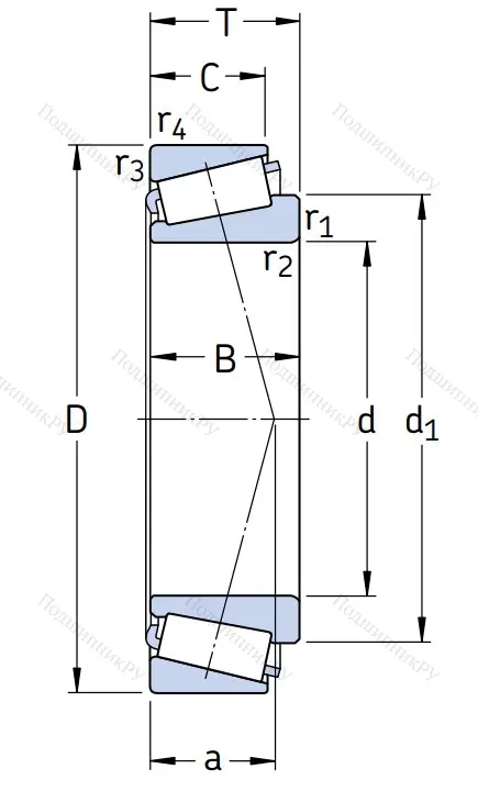 Конический роликовый подшипник 32022 X