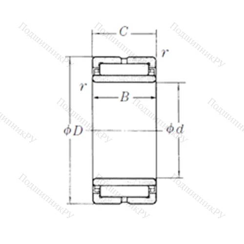 Подшипник игольчатый радиальный NA 4844