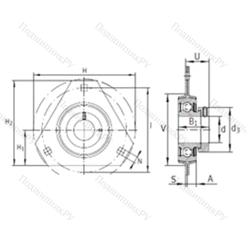 Подшипниковый узел шариковый радиальный RATR 35