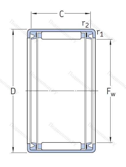 Игольчатый подшипник HK 0812 2RS от производителя  SKF