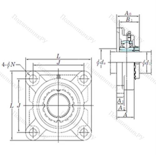 Подшипниковый узел шариковый радиальный UKF 317