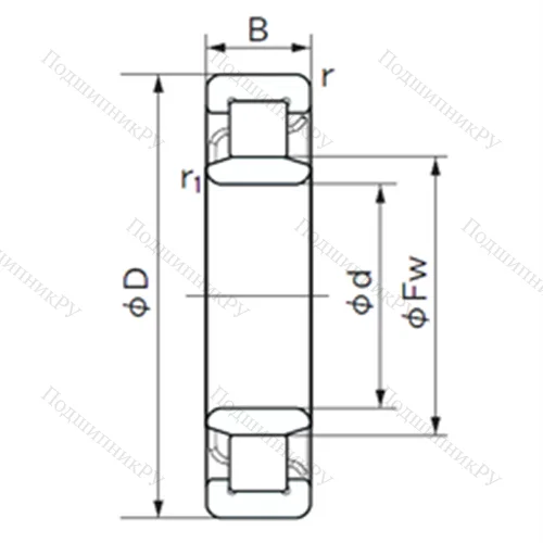 Подшипник роликовый радиальный NU 1016
