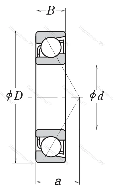 Однорядный шариковый подшипник 7304 BW