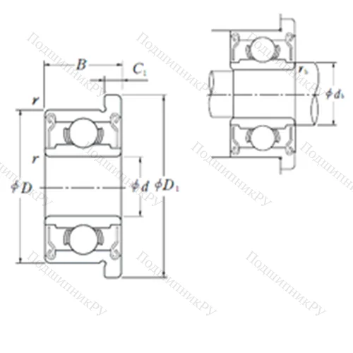 Подшипник шариковый радиальный F 627ZZ от производителя  NSK
