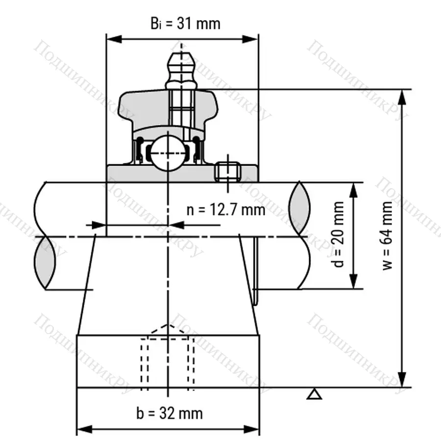 Подшипниковый узел UCPW 204 - Вал: 20 мм