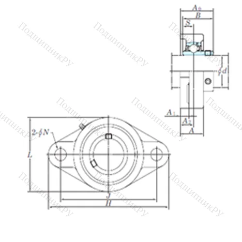 Подшипниковый узел шариковый радиальный UCFL 213-40E от производителя  KOYO Подшипниковый узел шариковый радиальный UCFL 213-40E от производителя  KOYO