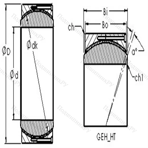 Подшипник скольжения сферический GEC 460HT от производителя  AST