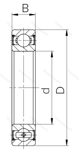 Шариковый однорядный подшипник 1000907 ZZ (61907 ZZ) в Чебоксарах