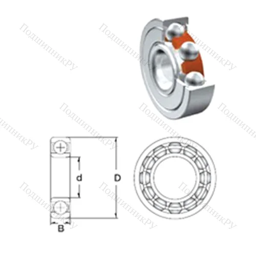 Подшипник шариковый радиальный 629-2Z.T 9H.C 3