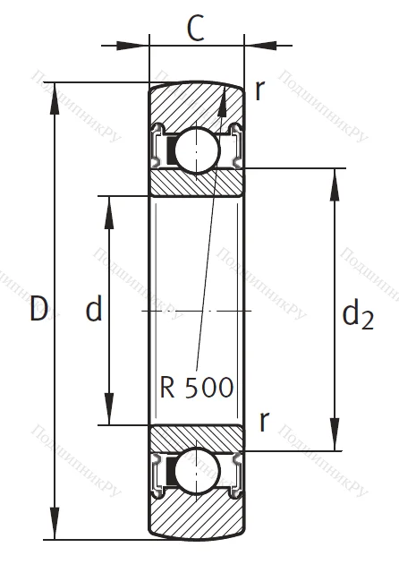 Подшипник LR 608 2RSR-HLW / HLC