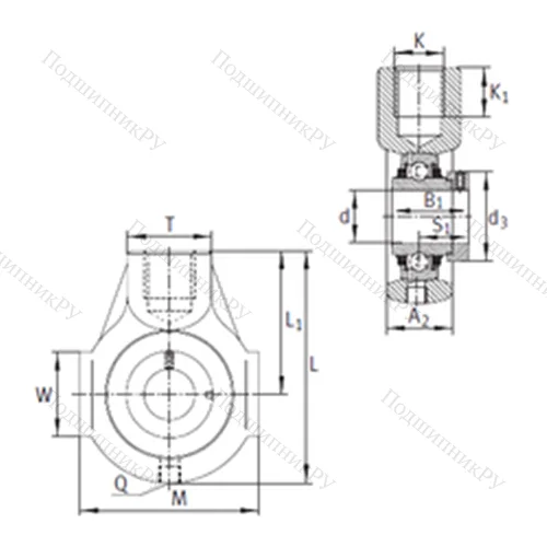 Подшипниковый узел шариковый радиальный THE 25