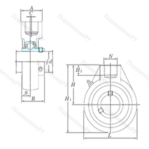 Подшипниковый узел шариковый радиальный UCHA 212