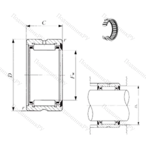 Подшипник игольчатый радиальный BR 303920 U от производителя  IKO