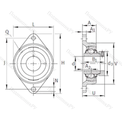 Подшипниковый узел шариковый радиальный RCJT 15/16