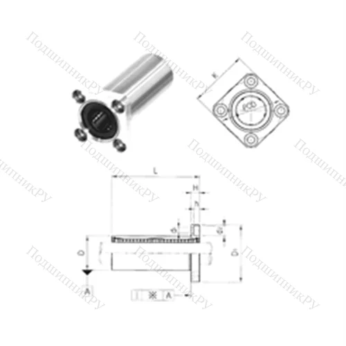 Подшипник шариковый линейный LMK 25L от производителя  Samick