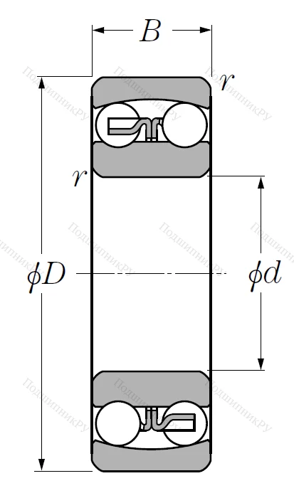 Двухрядный шариковый подшипник 1312 S