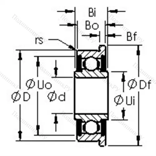 Подшипник шариковый радиальный серии R FR 10-2RS от производителя  AST