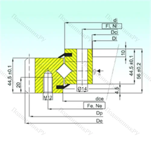 Подшипник роликовый опорно-поворотный ER 1.14.0944.200-1STPN