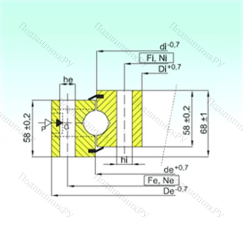 Подшипник шариковый опорно-поворотный NB 1.25.1424.400-1PPN от производителя  ISB