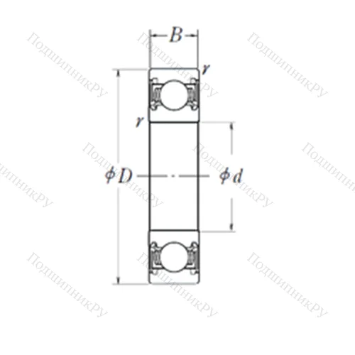 Подшипник шариковый радиальный 6305-2RSNR