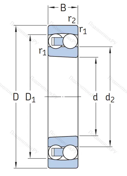Двухрядный шариковый подшипник 1218 K