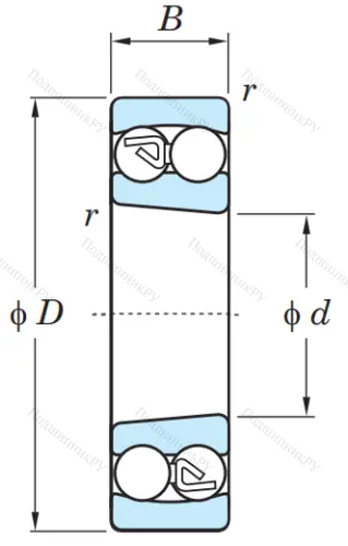 Двухрядный шариковый подшипник 2310 K MG
