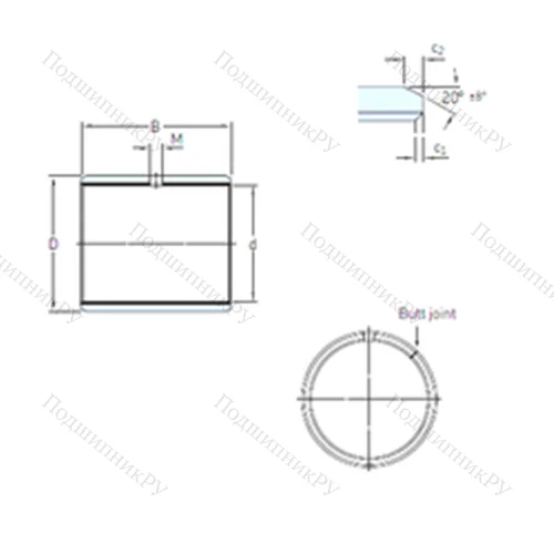Подшипник скольжения PCM 040506 E/VB 055 от производителя  SKF
