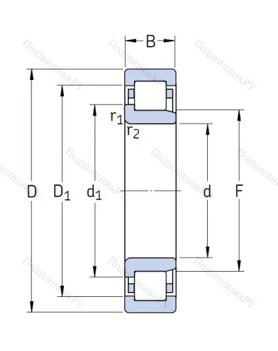 Роликовый цилиндрический подшипник NJ 2206 ECP от производителя  SKF