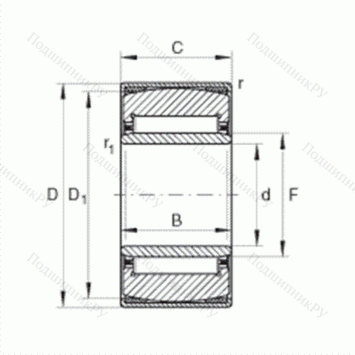 Подшипник роликовый игольчатый самоустанавливающийся PNA 35/55